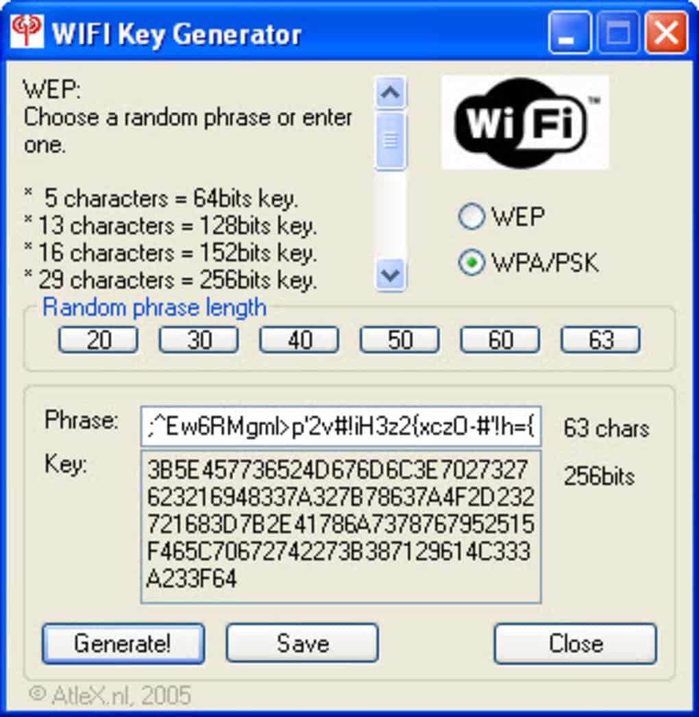 Генератор ключей для игр. WIFI Key b.