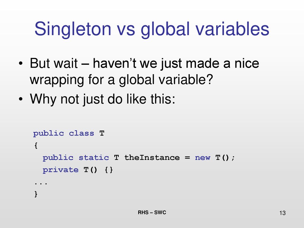 Singleton variabele