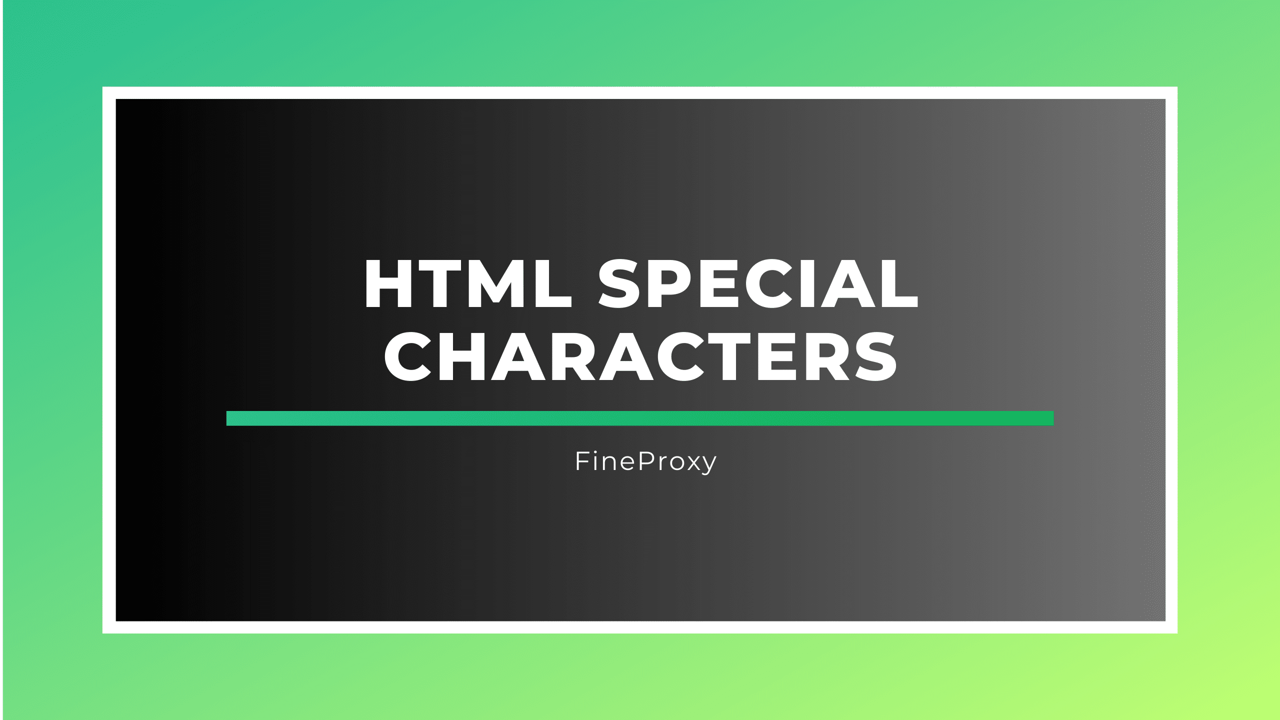 HTML special characters