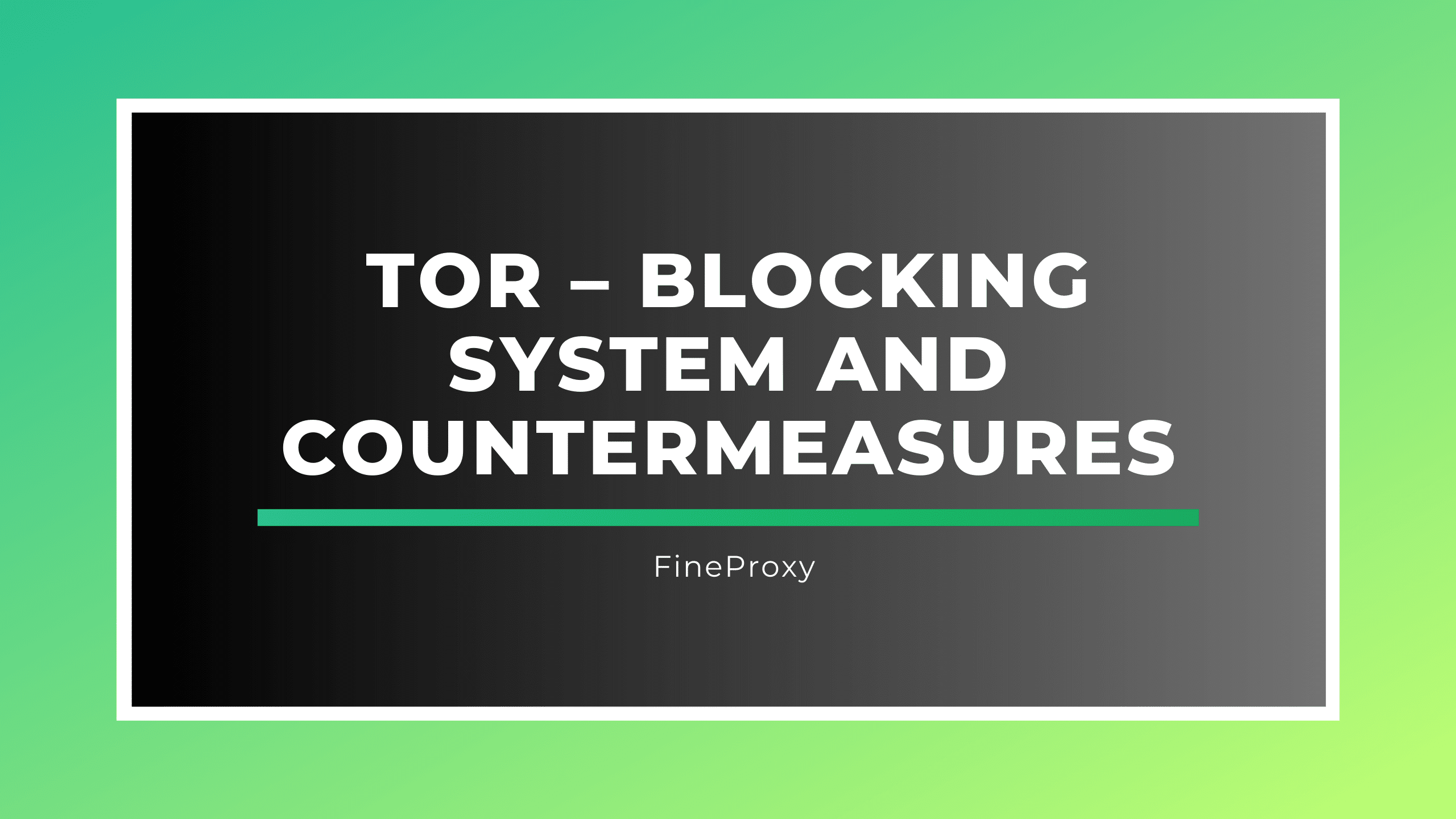 Tor – 封锁系统和对策