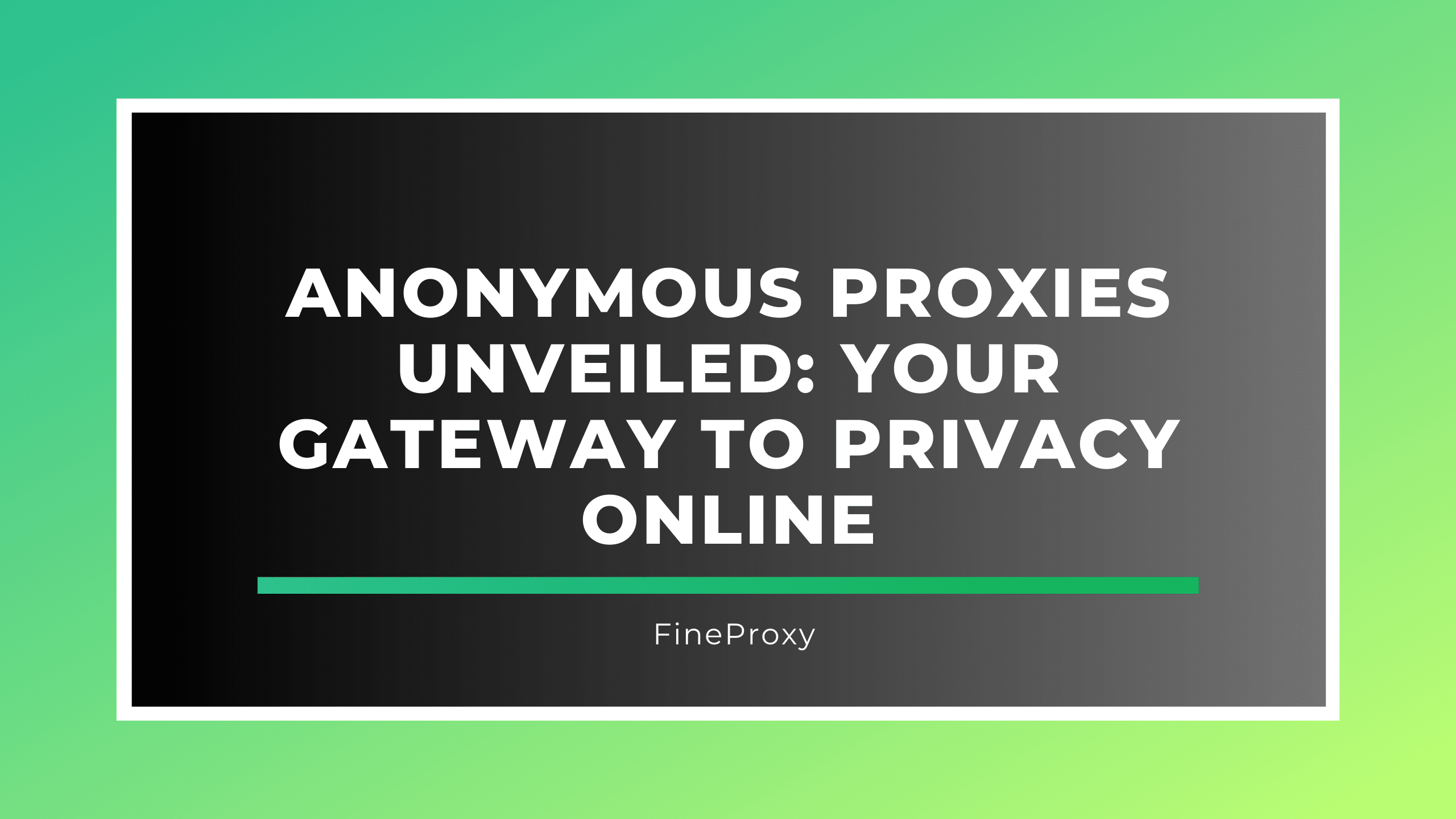 Anonymous Proxies Unveiled: Your Gateway to Privacy Online