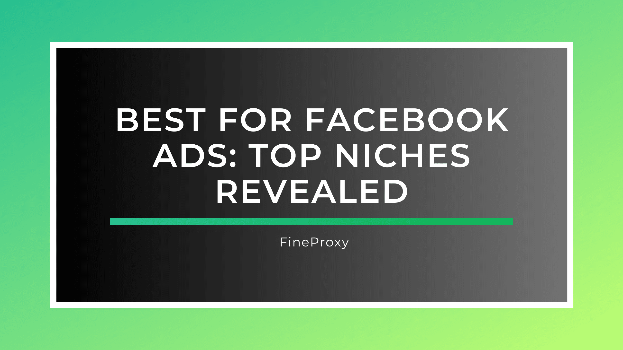 Best for Facebook Ads: Top Niches Revealed
