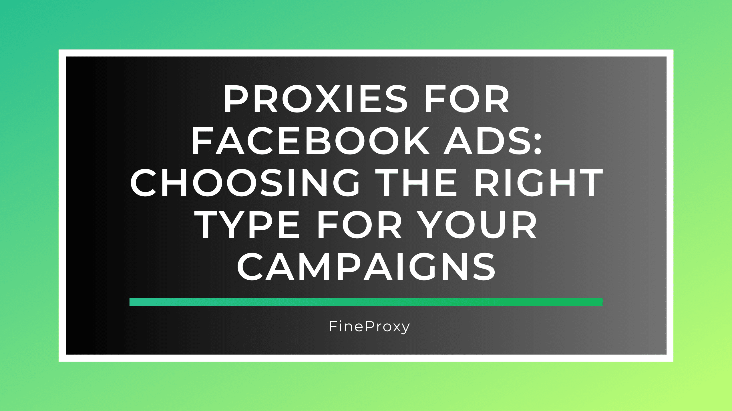 Facebook 광고용 프록시: 캠페인에 적합한 유형 선택