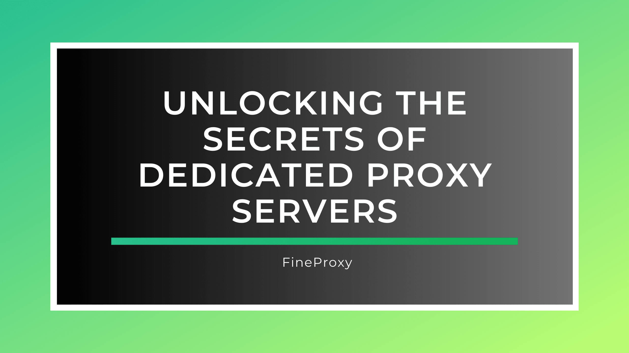 Odhalení tajemství vyhrazených proxy serverů
