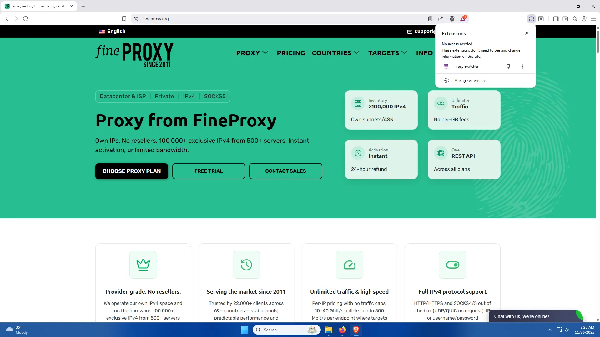 Step 2: Open ProxySwitcher settings