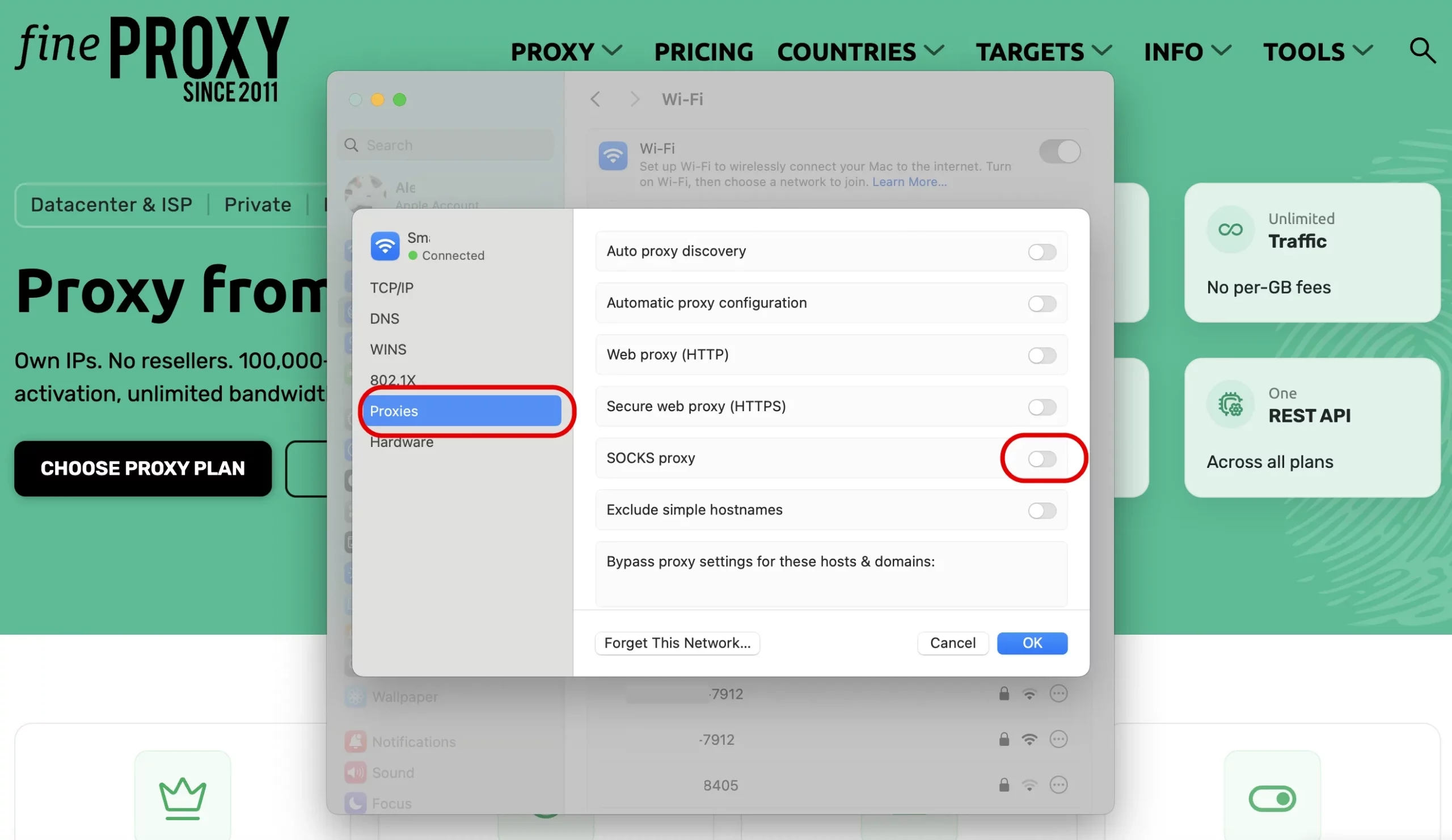 Step 2: Open the Proxies Section
